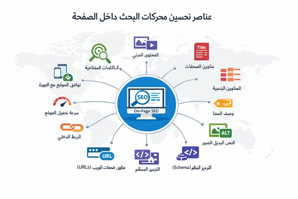 عناصر تحسين السيو الداخلي (On-Page SEO)