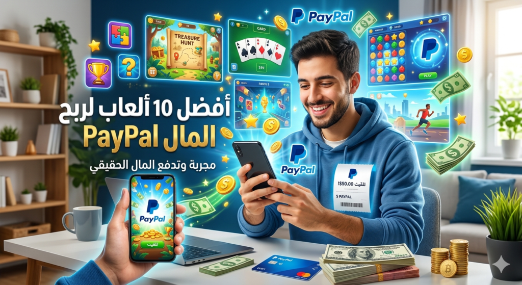 أفضل 10 ألعاب لربح المال PayPal في 2026 (مجربة وتدفع المال الحقيقي)