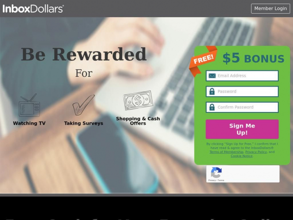 واجهة تطبيق InboxDollars لربح المال من مشاهدة الفيديوهات في المغرب